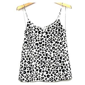 MERONA • Leopard Animal Print White Olive Cami Top